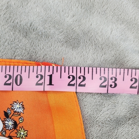 NoraCora orange and ivory silk scarf - Picture 6 of 9